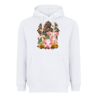 White Western Pigs with Crosses Heavyweight Hoodie - LillyAllenDesigns