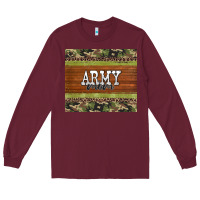 Burgundy army mom leopard glitter camouflage Long Sleeve Tee - BarkalooDesign