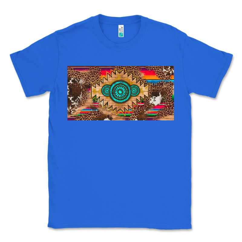 Western Gemstone And Leopard With Serape Licanse Plate Classic Tee by Artiststas | Teevron