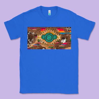 Western Gemstone And Leopard With Serape Licanse Plate Classic Tee Designed By Artiststas