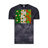 Cloud Black irish flag with shamrocks and heart Vintage Tee - AdoDesignShop