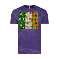 Cloud Purple irish flag with shamrocks and heart Vintage Tee - AdoDesignShop