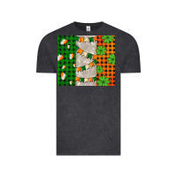 Vintage Black irish flag with shamrocks and heart Vintage Tee - AdoDesignShop