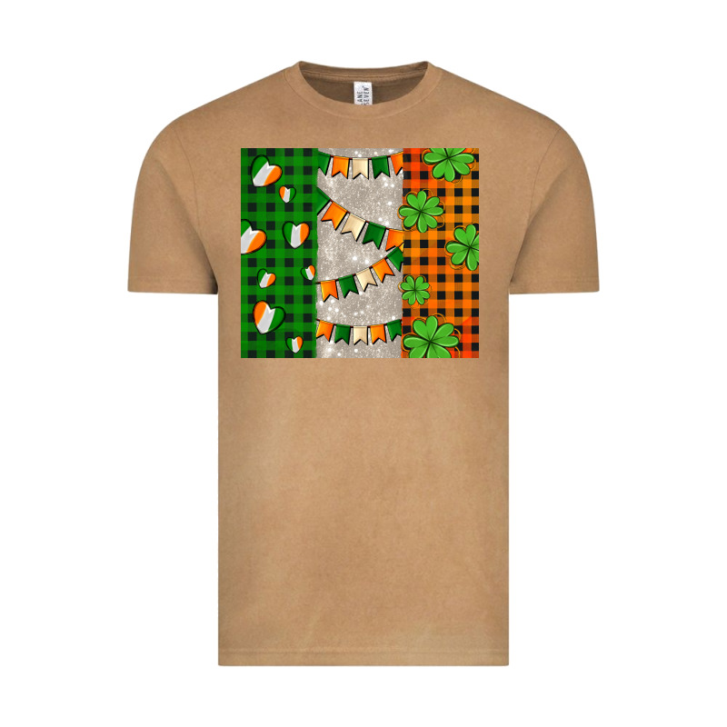 Irish Flag With Shamrocks And Heart Vintage Tee by AdoDesignShop | Teevron