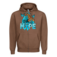 Chestnut Hope teal ribbon Ovarian Cancer nails Zipper Hoodie - NancyCooperArtShop