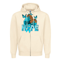 Sandshell Hope teal ribbon Ovarian Cancer nails Zipper Hoodie - NancyCooperArtShop