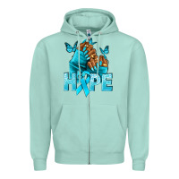 Seafoam Hope teal ribbon Ovarian Cancer nails Zipper Hoodie - NancyCooperArtShop