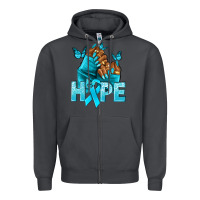 Smoke Hope teal ribbon Ovarian Cancer nails Zipper Hoodie - NancyCooperArtShop