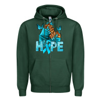 Sports Green Hope teal ribbon Ovarian Cancer nails Zipper Hoodie - NancyCooperArtShop