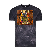 Cloud Black first in last out firefighter Vintage Tee - AdoDesignShop