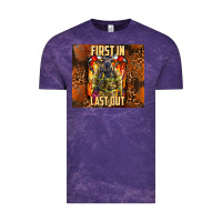 Cloud Purple first in last out firefighter Vintage Tee - AdoDesignShop