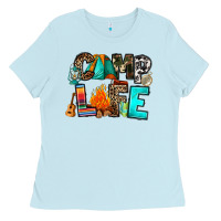 Baby Blue camp life Ladies Tee - RanaPortraitStore