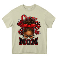 Mossy cheer mom afro messy bun Heavy Core Tee - texasbilliewilder