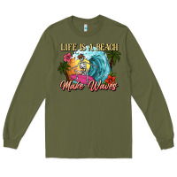 Army Green Life is a beach make waves skeleton Long Sleeve Tee - NancyCooperArtShop