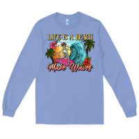 Colony Blue Life is a beach make waves skeleton Long Sleeve Tee - NancyCooperArtShop