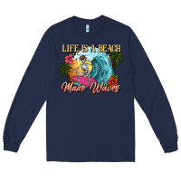 Navy Life is a beach make waves skeleton Long Sleeve Tee - NancyCooperArtShop
