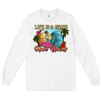 White Life is a beach make waves skeleton Long Sleeve Tee - NancyCooperArtShop