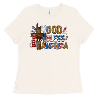 Bone god  bless america with cross Ladies Tee - RanaPortraitStore