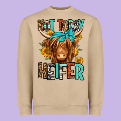 Not Today Heifer Long Haired Cow Heavyweight Sweatshirt Designed By Jasminsmagicworld