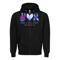 Black Peace love cure Thyroid Cancer Zipper Hoodie - NancyCooperArtShop