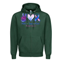 Sports Green Peace love cure Thyroid Cancer Zipper Hoodie - NancyCooperArtShop