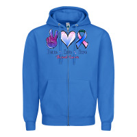 True Royal Peace love cure Thyroid Cancer Zipper Hoodie - NancyCooperArtShop