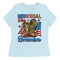 Baby Blue memorial day honor remember Ladies Tee - RanaPortraitStore