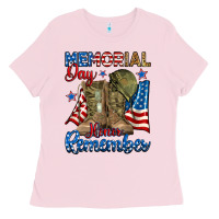 Bubblegum Pink memorial day honor remember Ladies Tee - RanaPortraitStore