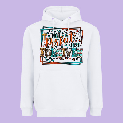Not Perfect Just Forgiven Heavyweight Hoodie Designed By Lillyallendesigns