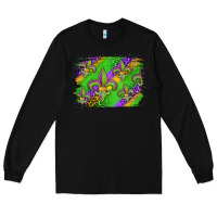 Black mardi gras fleur de lis background Long Sleeve Tee - Jasminsmagicworld