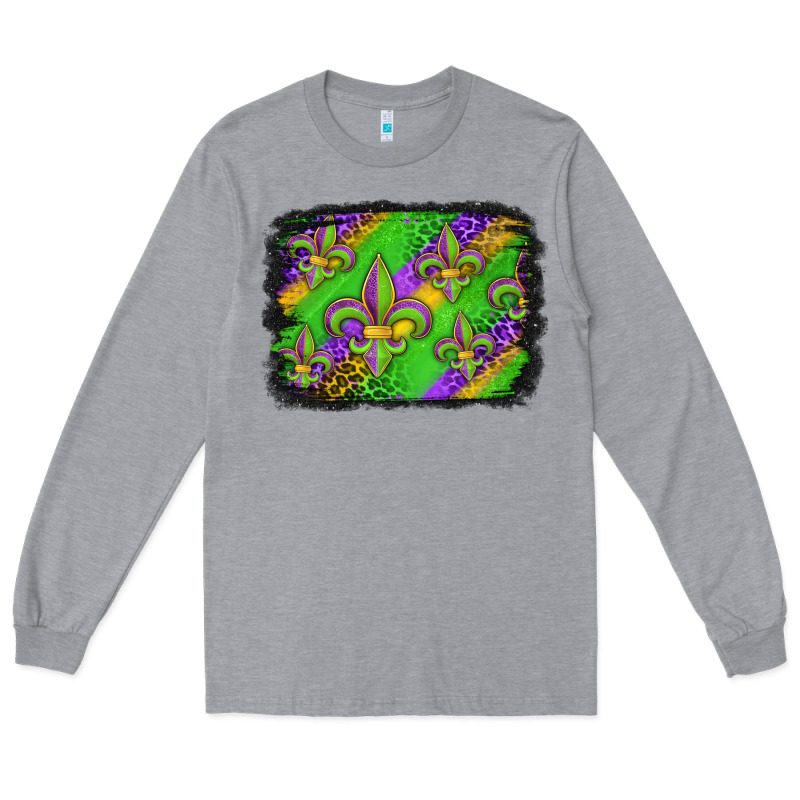 Mardi Gras Fleur De Lis Background Long Sleeve Tee by Jasminsmagicworld | Teevron