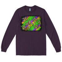 Plum mardi gras fleur de lis background Long Sleeve Tee - Jasminsmagicworld