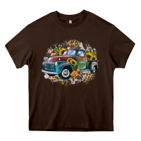Chocolate Brown vintage truck western Heavy Core Tee - Zillion Design Studio