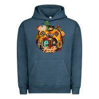 Pigment Midnight Navy hello fall gamer Urban Hoodie - CowGirlArtShop