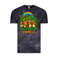 Cloud Black hangin with my gnomes with rainbow Vintage Tee - AdoDesignShop
