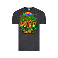 Vintage Black hangin with my gnomes with rainbow Vintage Tee - AdoDesignShop
