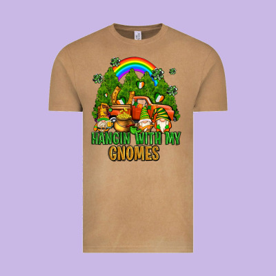 Hangin With My Gnomes With Rainbow Vintage Tee Designed By Adodesignshop