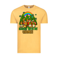 Vintage Mustard hangin with my gnomes with rainbow Vintage Tee - AdoDesignShop