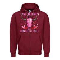 Burgundy valentines is a bunch of bull Zipper Hoodie - MaliasSmallBusiness