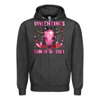 Charcoal Heather valentines is a bunch of bull Zipper Hoodie - MaliasSmallBusiness