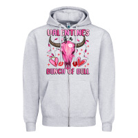 Heather Grey valentines is a bunch of bull Zipper Hoodie - MaliasSmallBusiness