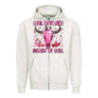 Oatmeal Heather valentines is a bunch of bull Zipper Hoodie - MaliasSmallBusiness