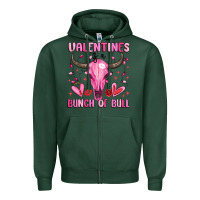 Sports Green valentines is a bunch of bull Zipper Hoodie - MaliasSmallBusiness