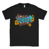 Black western cowgirl and sunflower with hat and cowhide leopard Classic Tee - Artiststas