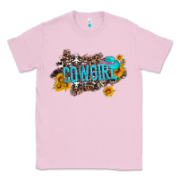 Bubblegum Pink western cowgirl and sunflower with hat and cowhide leopard Classic Tee - Artiststas