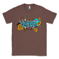 Chestnut western cowgirl and sunflower with hat and cowhide leopard Classic Tee - Artiststas