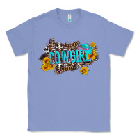 Colony Blue western cowgirl and sunflower with hat and cowhide leopard Classic Tee - Artiststas
