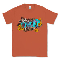Copper western cowgirl and sunflower with hat and cowhide leopard Classic Tee - Artiststas