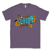 Lavender western cowgirl and sunflower with hat and cowhide leopard Classic Tee - Artiststas