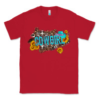 Red western cowgirl and sunflower with hat and cowhide leopard Classic Tee - Artiststas